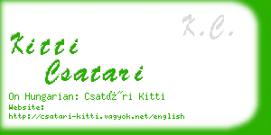 kitti csatari business card